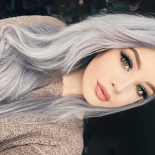 eyebrows, girl, and fashion image Long Hair Wigs, Grey Wig, Haircut Hairstyle, Hair Design, Grunge Hair, Grey Hair, Silver Hair, Gorgeous Hair, Prom Hair