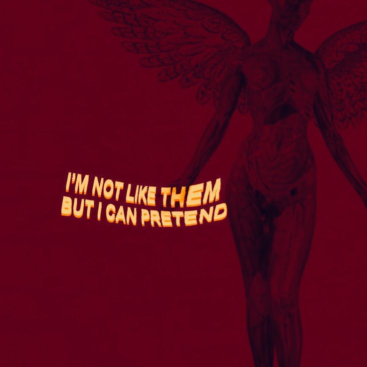 the words i'm not like them but i can pretend on a red background