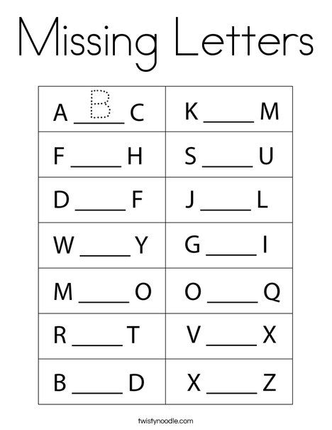 the missing letters worksheet for kids to practice their handwriting and writing skills with