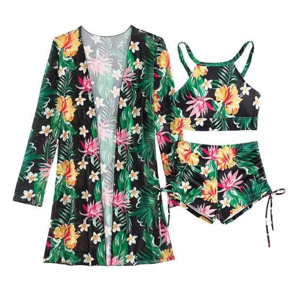 A fancy outfit makes your time at the beach and pool extra special with its elegant style and luxury vibes. Three-piece set: Top, Shorts, Cardigan Colors: Pink, Blue, Purple, Green, Red Floral Print Sizes: S to XL Lining: Polyester Fiber Fabric: Polyester, Elastane High elasticity With chest pad Age: Adult Gender: Female Brand Name: NoEnName_Null Product ID: CJYJ198745501 Note: All sizes are smaller than regular European and American sizes. Choose the larger size if your size is between two size Floral Print Swimwear For Beach Party During Resort Season, Tropical Swimwear For Beach Party During Resort Season, Chic Swimwear For Vacation During Resort Season, Fitted Casual Set For Vacation, Stretch Multicolor Swim Dress For Summer, Stretch Swim Dress For Vacation Beachwear, Trendy Printed Swimwear For Vacation, Spring Casual Swimming Cover-up, Trendy Floral Print Swimwear For Vacation