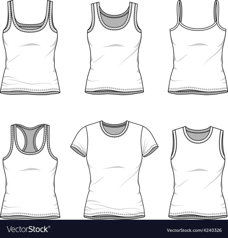 men's t - shirts and vests in different styles on a white background