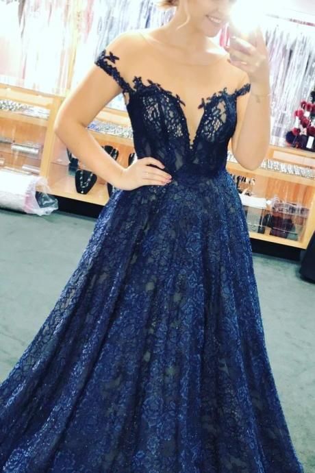 Sexy Dresses for Party, Night Out & Club - Luulla Navy Blue Lace Prom Dress, Blue Long Prom Dress, Attractive Dresses, Formal Prom Dresses, Lace Evening Dress, Elegant Prom Dresses, Blue Evening Dresses, Most Beautiful Dresses, Popular Dresses