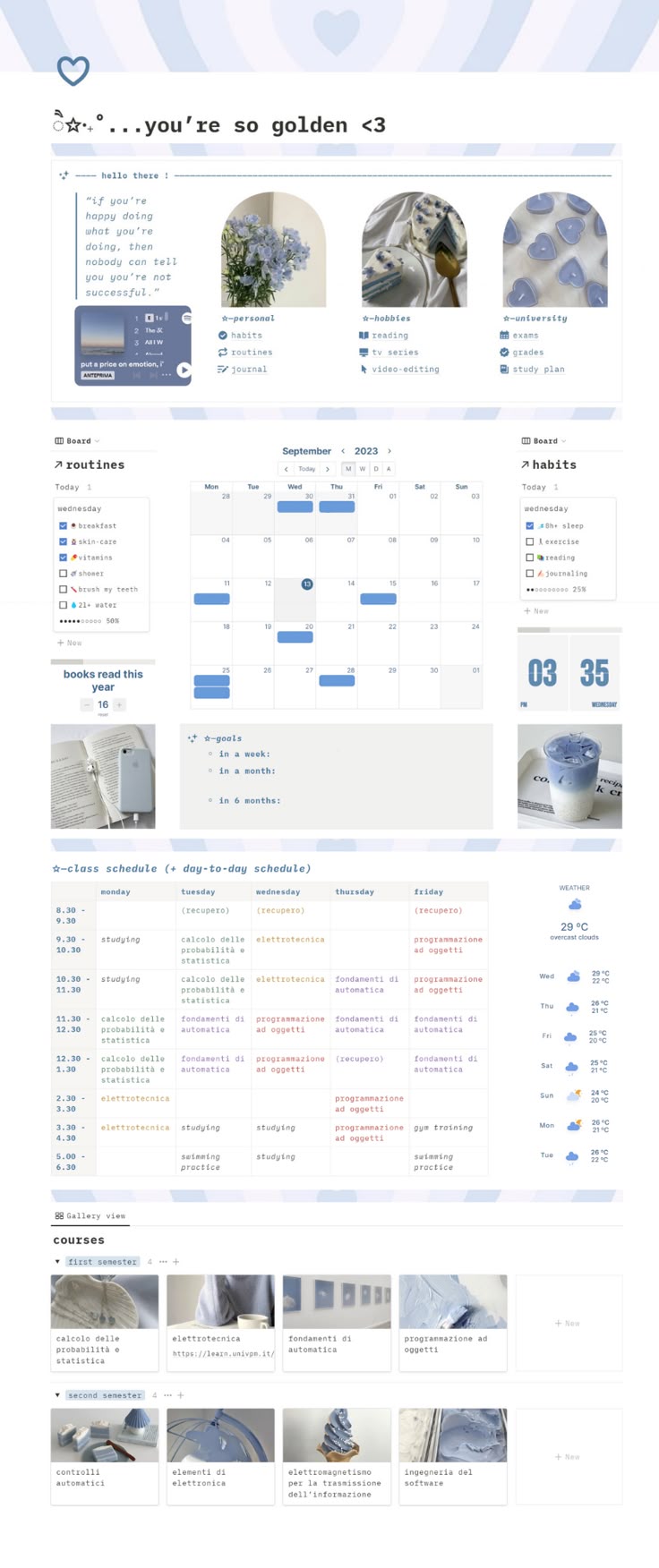 an image of a web page with many different things on it, including blue and white colors