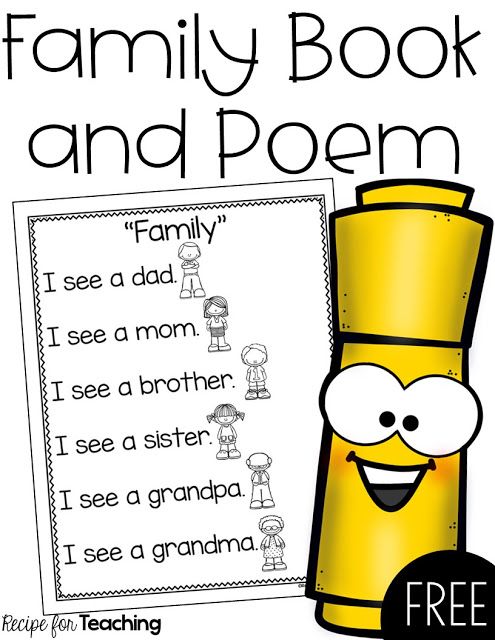 a yellow book and poem with the words family book and poem