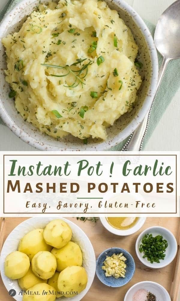 instant pot garlic mashed potatoes in a bowl