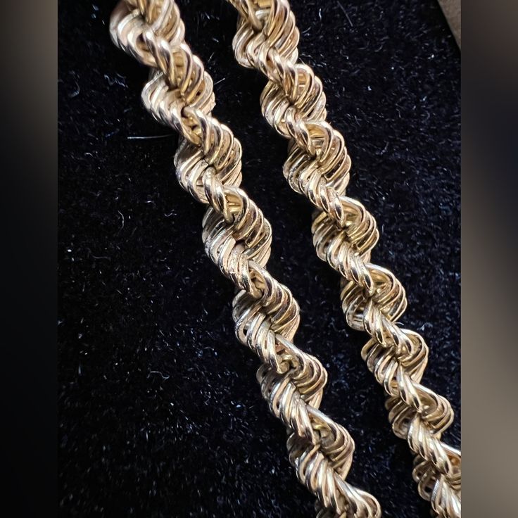 Vintage 14k Gold Braided Chain Approximately 18” Long Approximately 14 Grams Luxury Gold-plated Rope Chain Jewelry, Elegant Rose Gold Necklace With Rope Chain, Elegant Rose Gold Rope Chain Necklace, Yellow Gold Rope Chain Jewelry For Anniversary, 14k Gold Rope Chain Necklace For Anniversary, Formal Gold Tarnish-resistant Rope Chain Necklace, Elegant Formal Gold Chain Rope Necklace, Formal White Gold Rope Chain Necklace, Elegant Formal Gold Rope Chain Necklace