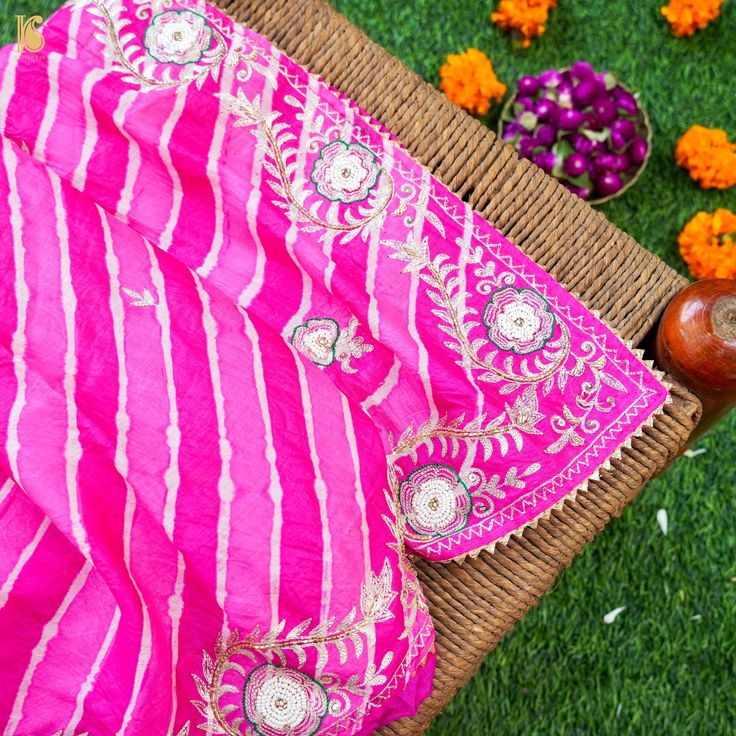 Experience the pinnacle of elegance with our Pure Tussar Silk Saree, a masterpiece that marries the timeless artistry of Aari and Pearl Embroidery from Jaipur with the enchanting Leheriya tie and dye craft—a heritage deeply rooted in the vibrant city of Jaipur. In a resplendent Pink Leheriya hue, this saree is poised to be a stunning addition to your collection. Fabric: Pure Tussar Silk Craftsmanship: Aari and Pearl Embroidery - Jaipur's Embroidery Marvel Leheriya Pattern: An Artistry of Dancing Traditional Silk Anarkali Set With Gota Work, Traditional Raw Silk Anarkali Set With Gota Work, Traditional Silk Sharara With Dori Work, Traditional Semi-stitched Anarkali Set With Dori Work, Traditional Raw Silk Sharara With Gota Work, Traditional Sharara With Dori Work For Eid, Festive Silk Traditional Wear With Dori Work, Traditional Eid Sharara With Dori Work, Traditional Raw Silk Sharara With Dori Work