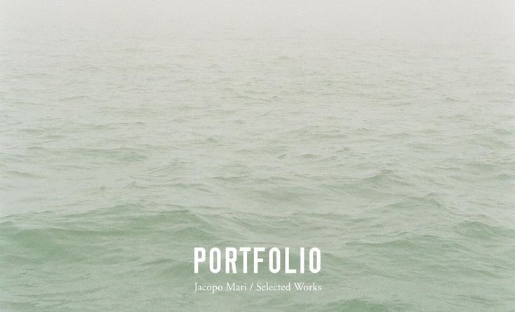 an image of the ocean with fog in the sky and text that reads portfolio