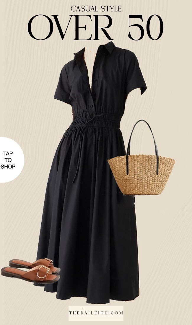 Summer Dresses for Women Over 50, Summer Dress Outfits Over 50 Over 50 Black Womens Fashion, Mid Size Summer Outfits 2024, Summer Fashion 2024, Outfits For 50 Year Old Women, Dresses 50s Style, Over 50 Dresses, Women Over 40 Fashion, Black Casual Dresses, Dress Shirt Outfit