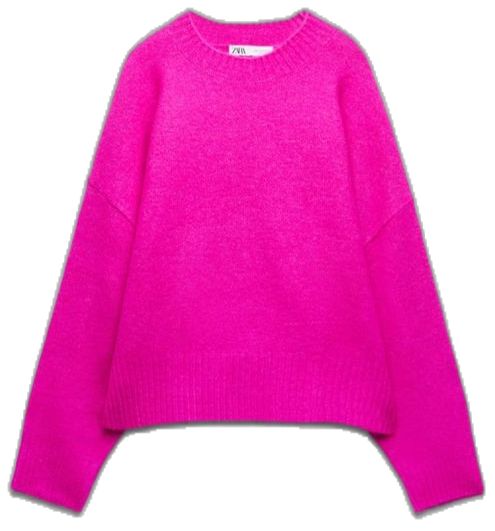 a pink sweater on a white background