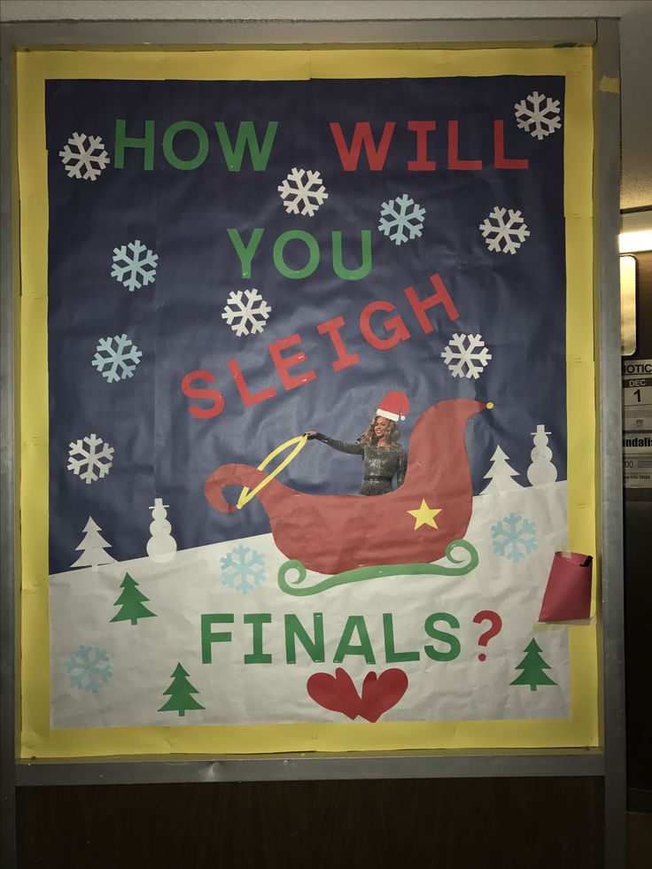 a poster that says how will you sleigh? and an image of a person on a sled