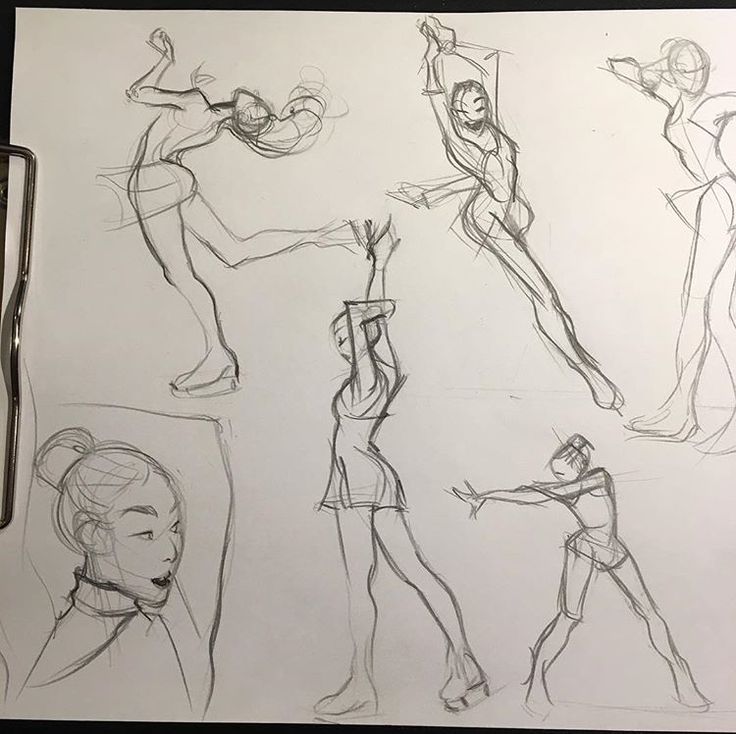 some sketches of people doing different things in the same direction as they are standing and sitting