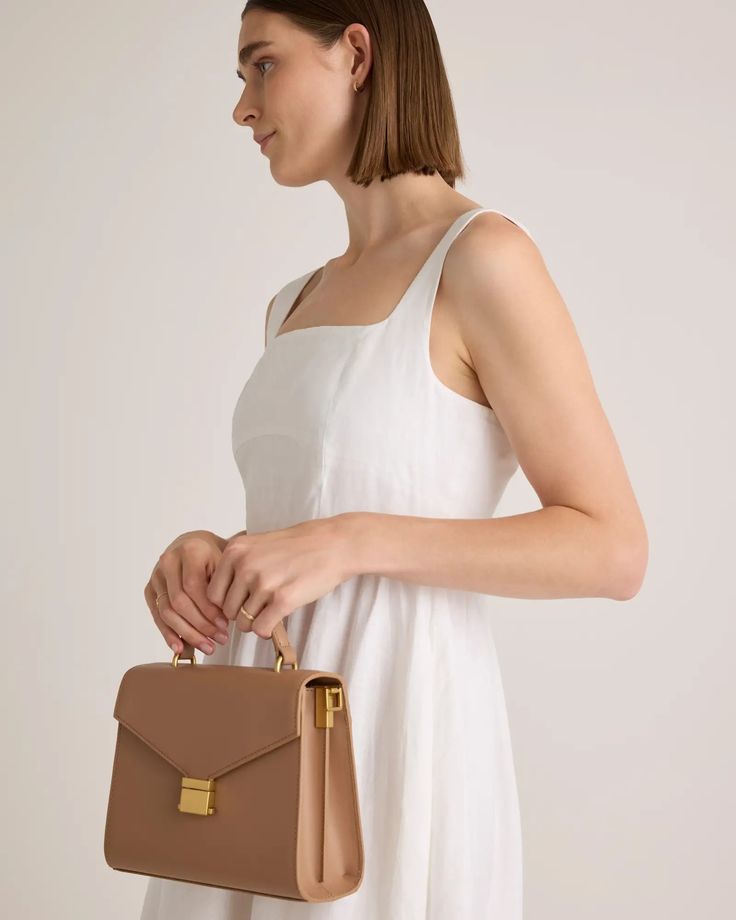 Italian Leather Top Handle Crossbody Everyday Beige Leather Briefcase, Beige Satchel With Detachable Strap For Work, Leather Shoulder Bag With Adjustable Handle For Work, Beige Workwear Satchel With Detachable Strap, Everyday Flap Bag With Top Leather Handle, Everyday Flap Bag With Top Handle And Leather Handles, Classic Beige Briefcase With Double Handle, Classic Beige Crossbody Satchel, Beige Satchel With Adjustable Strap For Work