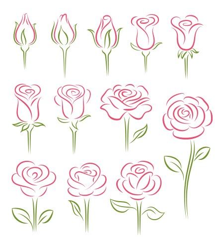 the different types of flowers are shown in this drawing technique, which is easy to draw and