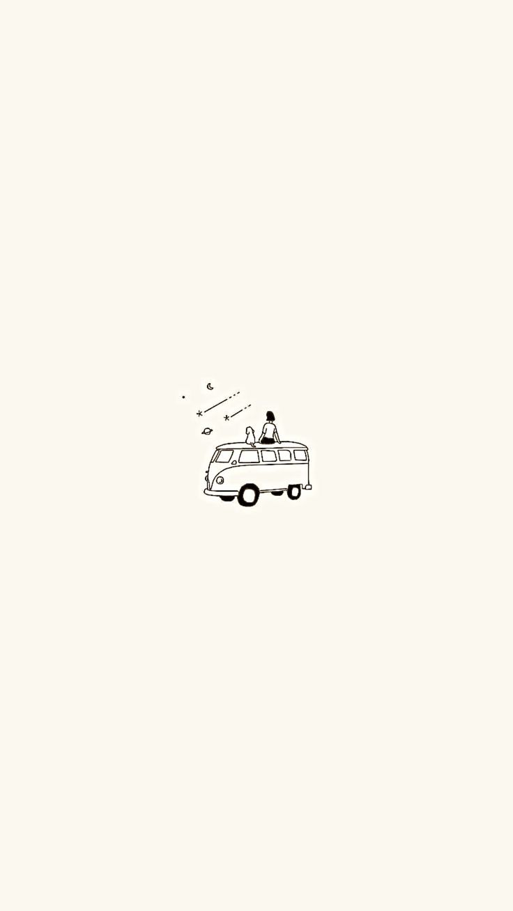 chill, minimalist, lockscreen, aesthetic, simple Adventure Dog Tattoo, Combi Van Tattoo, Kombi Van Tattoo, Volkswagen Bus Tattoo, Road Trip Tattoo Ideas, Caravan Tattoo, Road Trip Tattoo, Roadtrip Tattoo, Campervan Tattoo