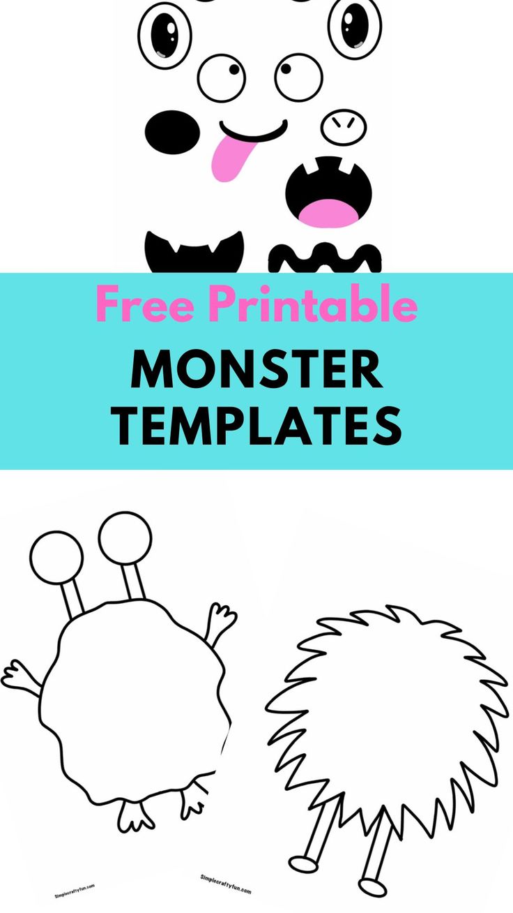 the free printable monster templates for kids to color and use on their own walls