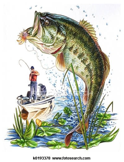 a drawing of a man fishing on a boat with a large fish in the water