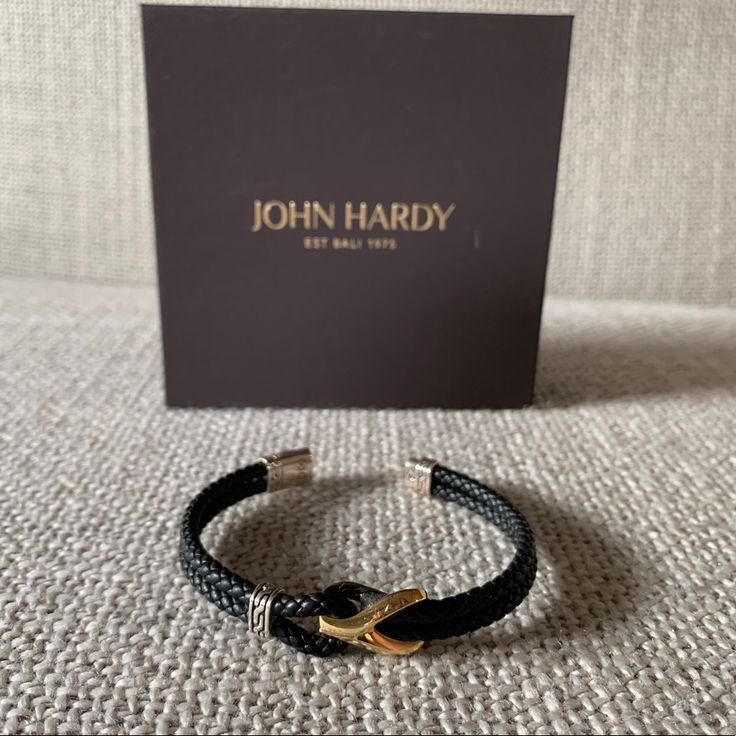 Like New! Used Once. Perfect Gift. Designer Black Bracelet As Gift, Designer Black Cuff Bracelet As Gift, Designer Black Cuff Bracelet For Gift, John Hardy Bracelet, Black Onyx Bracelet, Black Leather Bracelet, Black Sapphire, Snake Earrings, Onyx Bracelet