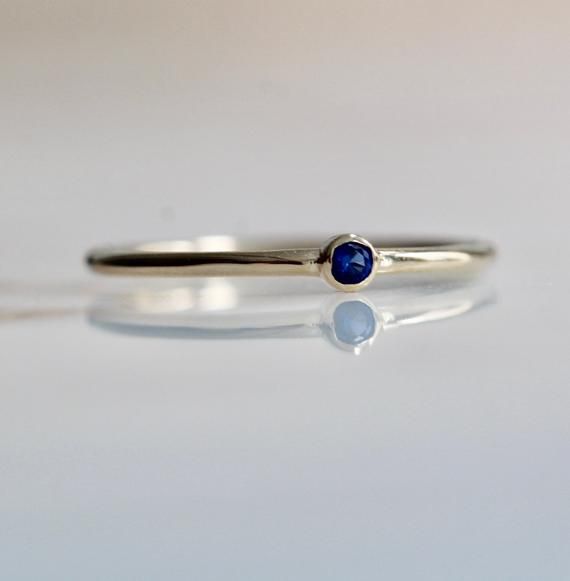 14K Gold Tiny Blue Sapphire Ring Blue Stone Ring Dainty | Etsy Stackable 14k Gold Blue Sapphire Ring, Stackable Blue Sapphire Ring In 14k Gold, Blue Sapphire Stackable Ring In 14k Gold, Minimalist Blue Sapphire Ring In 14k Gold, Adjustable Blue 14k Gold Rings, Blue 14k Gold Stackable Rings, Minimalist Blue Stackable Rings In 14k Gold, Minimalist Blue 14k Gold Stackable Rings, Blue Birthstone Ring In 14k Gold