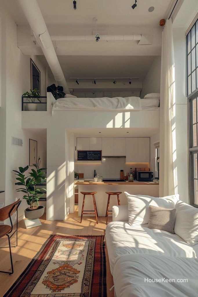 a living room filled with furniture and lots of windows