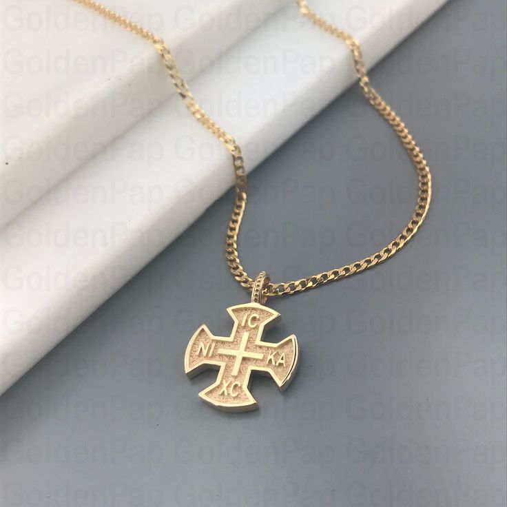 Please check the dimensions to be sure about the size! - SMALL: 1.3 cm (diameter) The inner dimensions of the bail: about 3 x 4 mm - LARGE: 1.7 cm (diameter) The inner dimensions of the bail: about 3 x 4.5 mm If you have thicker chain for this cross, write us a note and we will make larger bail for you! Chain options: - Chain No1: about 1mm (thickness) - Chain No2: about 2mm (thickness) - Chain length: 40cm /15,7 inches 45cm /17,7 inches 50cm /19,6 inches 55cm /21,6 inches 60cm /23.6 inches ✔Mat 14k Gold Pendant Cross Necklace, 14k Gold Tarnish Resistant Pendant Cross Necklace, 14k Gold Tarnish-resistant Cross Pendant Necklace, Yellow Gold Tarnish Resistant Cross Necklace, Tarnish-resistant Yellow Gold Cross Pendant Necklace, Tarnish Resistant Yellow Gold Cross Necklace, Gold 14k Pendant Cross Necklace, Gold Tarnish-resistant Cross Pendant Necklace, Yellow Gold Plated Crucifix Cross Necklace