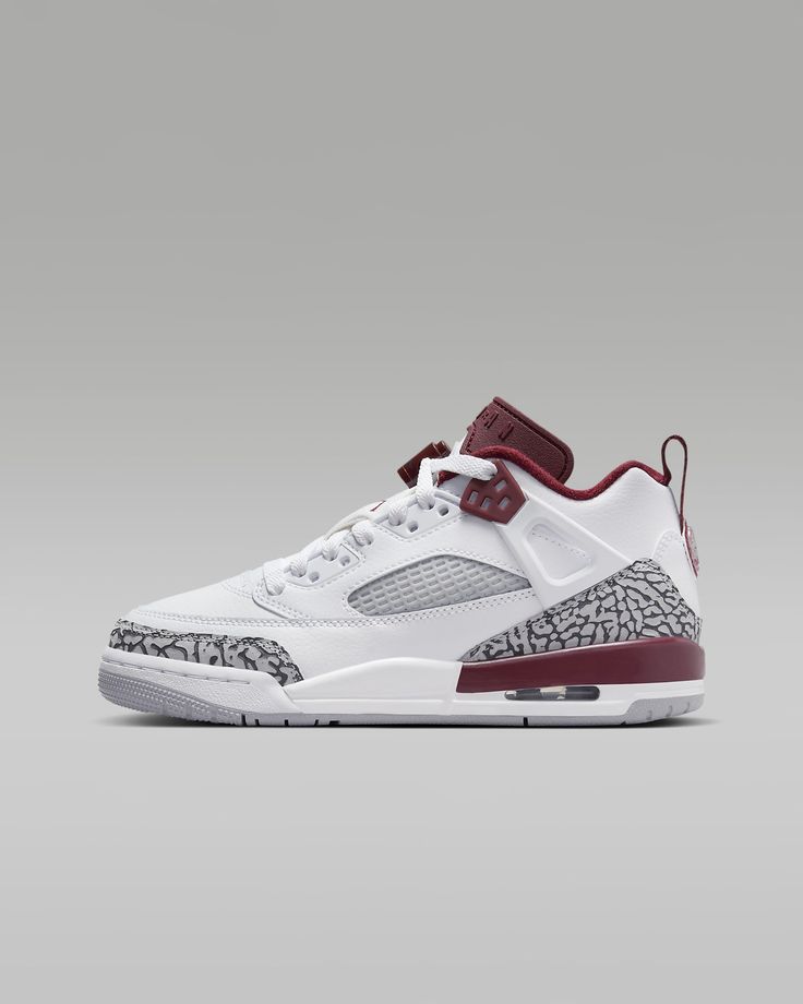 The Spizike takes elements of five classic Jordans, combines them, and gives you one iconic sneaker. It's an homage to Spike Lee formally introducing Hollywood and hoops in a culture moment. You get a great looking pair of kicks with some history. What more can you ask for? Ya dig? Shown: White/Wolf Grey/Anthracite/Team Red Style: FQ3950-106 Track Suit Men Style, All Jordans, Jordan Spizike, Kids Basketball, Spike Lee, Team Red, Track Suit Men, White Wolf, Newest Jordans