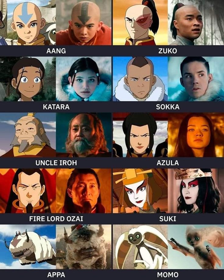 many avatars from avatar anime are shown in the same style as each character's avatar