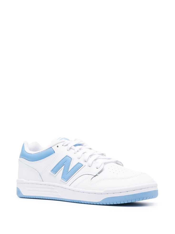 Find NEW BALANCE 480 Lace-up Sneakers on Editorialist. blue/white calf leather two-tone design logo-print tongue front lace-up fastening round toe perforated toebox branded heel counter branded insole flat rubber sole New Balance 480, Shoe Wishlist, Swag Shoes, Sneakers White, Design Logo, Logo Print, Calf Leather, Lace Front, New Balance