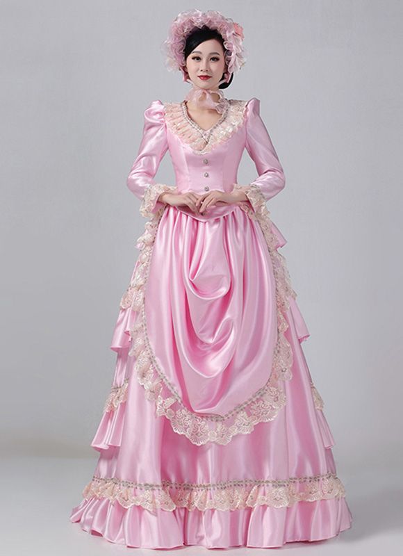 Custom-made Victorian Bustle Pink Dresses Edwardian Masquerade Pricess Dresses Edwardian Masquerade, Victorian Style Dresses, Victorian Bustle Dress, Masquerade Party Dresses, Gothic Victorian Dresses, Victorian Bustle, Victorian Fashion Dresses, Bustle Dress, Fuchsia Dress