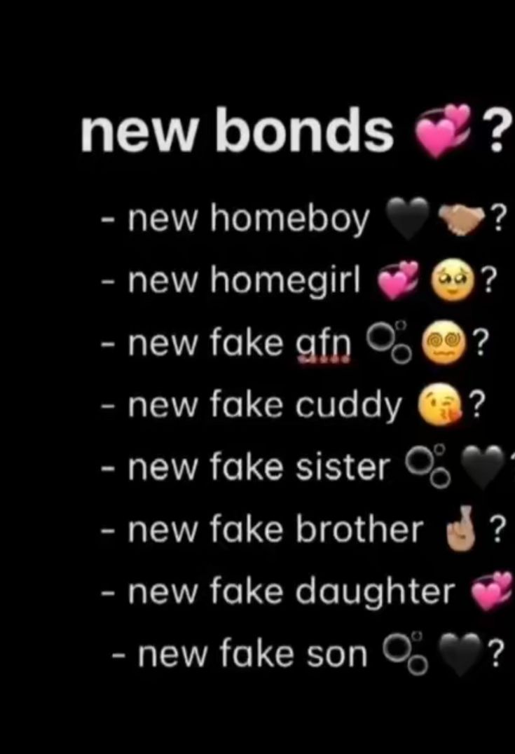 the text reads, new bonds? and there are many different emoticions on it