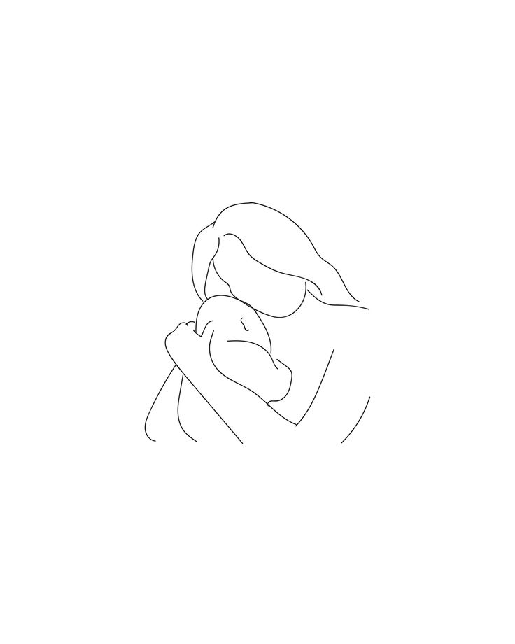 a drawing of a woman holding a baby