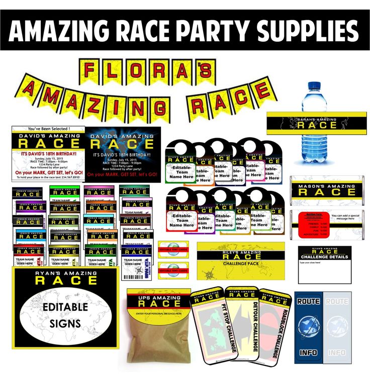 the amazing race party supplies are available for everyone to enjoy