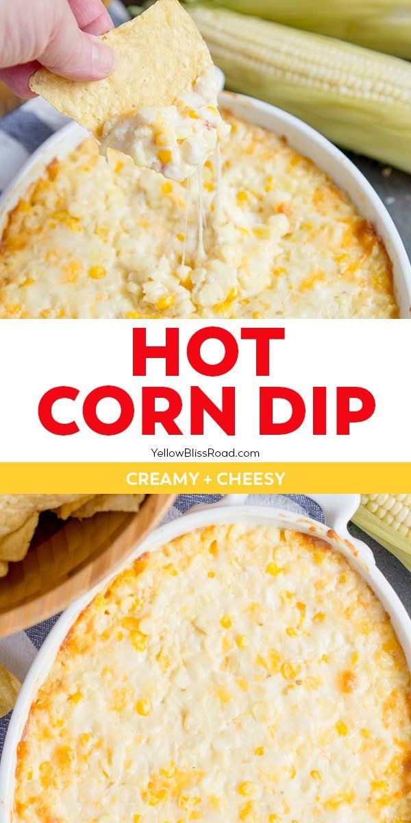 the cover of hot corn dip