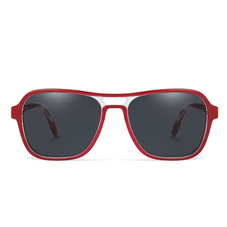 Give in to your wanderlust with Everly, the perfect shades for your sunniest adventures — featuring always in style square lenses and a full-rim acetate construction. Frame Shape: Aviator, SquareFrame Color: RedFrame Material: PCLens Color: GreyLens Material: PCRim Type: Full RimLens Width: 58 mmBridge Width: 17 mmTemple Length: 139 mmFrame Width: 148 mmLens Height: 52 mmWeight: 25 gPolarized: NoSpring Hinge: YesAdjustable Nose Pads: No Square Frame Polycarbonate Sunglasses For The Beach, Square Frame Polycarbonate Sunglasses For Beach, Polycarbonate Square Frame Sunglasses For Beach, Casual Polycarbonate Square Frame Sunglasses, Rectangular Aviator Sunglasses With Tinted Lenses For Outdoor, Rectangular Tinted Aviator Sunglasses For Outdoor, Square Frame Sunglasses With Mirrored Lenses For Travel, Retro Polarized Sunglasses For Vacation, Summer Polycarbonate Wayfarer Shield Sunglasses