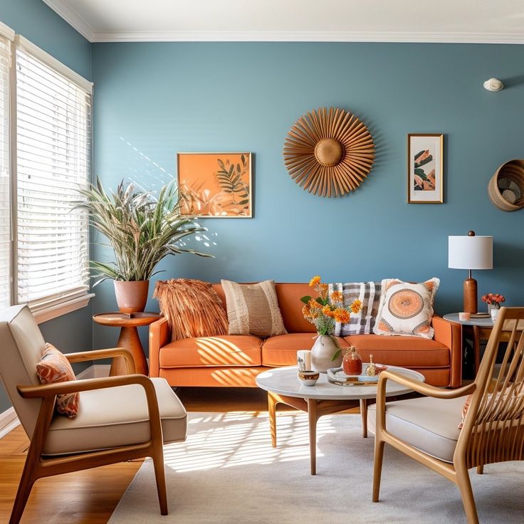 a living room filled with furniture and decor