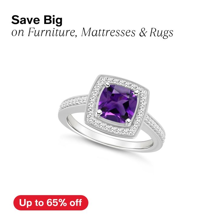 in stock Purple Diamond Ring With Diamond Accents For Anniversary, Purple Diamond Ring With Accents For Anniversary, Macy's Silver Rings With Gemstone, Macy's Silver Gemstone Rings, Fine Jewelry Purple Rings With Diamond Accents, Fine Jewelry Purple Rings With Brilliant Cut, Macy's Promise Ring With Accent Stones, Macy's Rings With Accent Stones For Anniversary, Fine Jewelry Purple Birthstone Ring With Diamond Accents