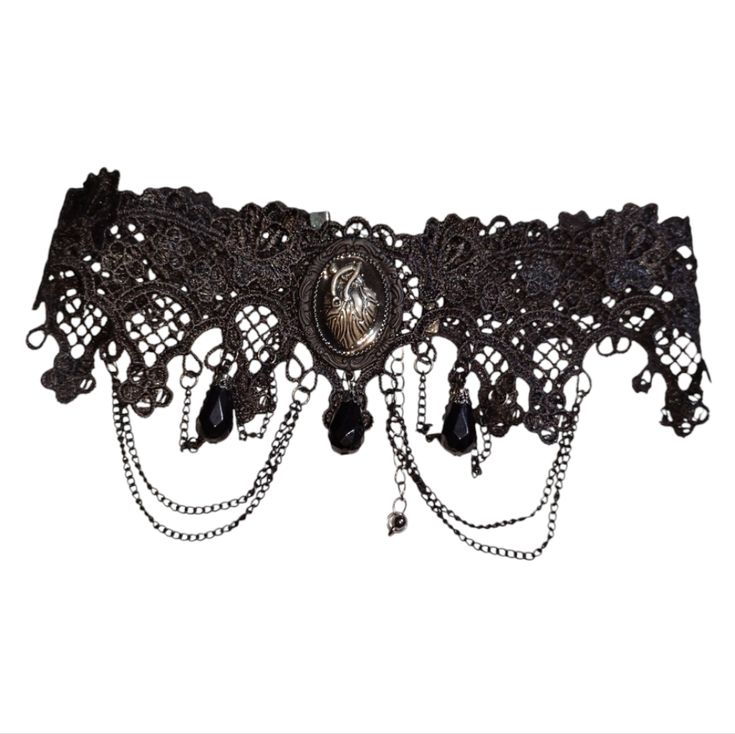 Goth Lace Choker Necklace Lace With A Brooch Heart... Perfect For Adding A Touch To Your Outfit Or Making A Statement Choker Necklace Lets You Shine Pre-Owned Never Used.. Black Heart Jewelry For Alternative Fashion, Black Heart-shaped Jewelry For Alternative Fashion, Heart-shaped Jewelry For Halloween Alternative Fashion, Black Heart-shaped Metal Choker, Black Heart-shaped Festival Jewelry, Black Heart-shaped Jewelry For Festivals, Elegant Black Heart-shaped Choker, Gothic Heart Shaped Choker For Parties, Gothic Heart-shaped Choker For Party