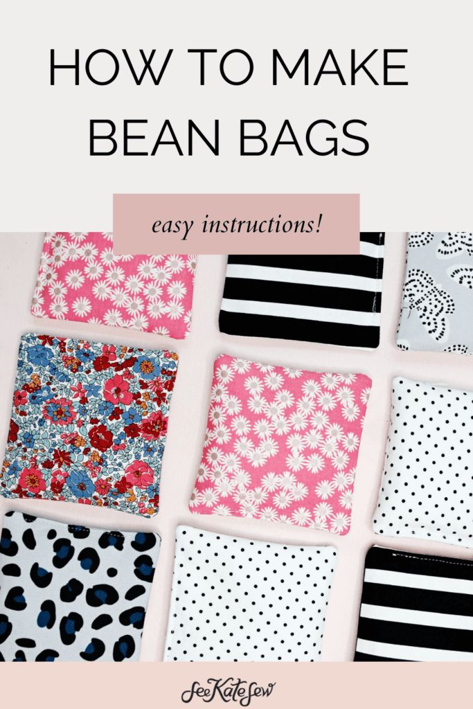 how to make bean bags with instructions for beginners and quilters, including the sewing pattern