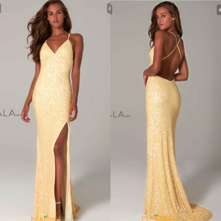 Yellow Grad Dresses, Pale Yellow Prom Dress, Yellow Sparkly Dress, Yellow Ball Dresses, Leavers Dresses, Light Yellow Prom Dress, Md Dresses, Prom Dress Tight, Yellow Prom Dresses