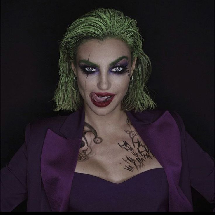 Female Joker Halloween, Joker Halloween Makeup, Joker Halloween Costume, Joker Joker, Halloweenský Makeup, Female Joker, Uhyggelig Halloween, Joker Halloween, Joker Makeup