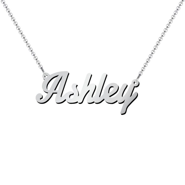 Sterling Silver Personalized Name Necklace | Jewlr Classic Personalized White Gold Charm Necklace, Engraved White Gold Name Necklace For Everyday Wear, Engraved White Gold Name Necklace For Everyday, Silver Nameplate Necklace For Everyday, Everyday Customized Silver Name Necklace, Engraved White Gold Name Necklace, Custom Name Silver Necklace For Everyday, Customized Silver Name Necklace For Everyday Wear, Silver Custom Name Necklace For Everyday