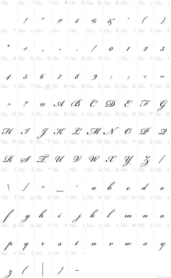 the letters are written in cursive writing with different font and numbers on them