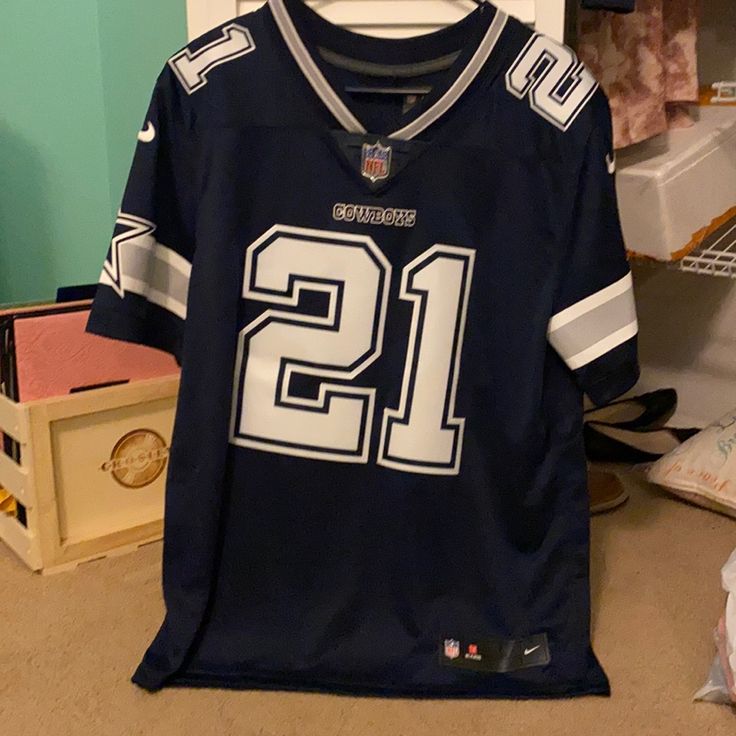 Never Worn/New With Tags. Ezekiel Elliot Cowboys Nike Jersey In Blue. Ezekiel Elliot Cowboys, Aesthetic Jersey, Jersey Aesthetic, Ezekiel Elliot, Jersey Ideas, Cowboys Jersey, Jersey Nike, Nike Jersey, Blue Jersey