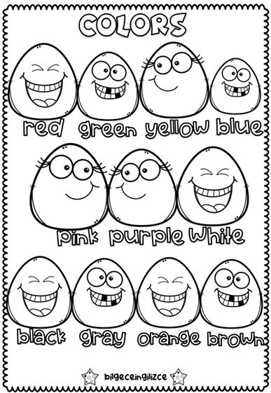 an easter coloring page with the words colors