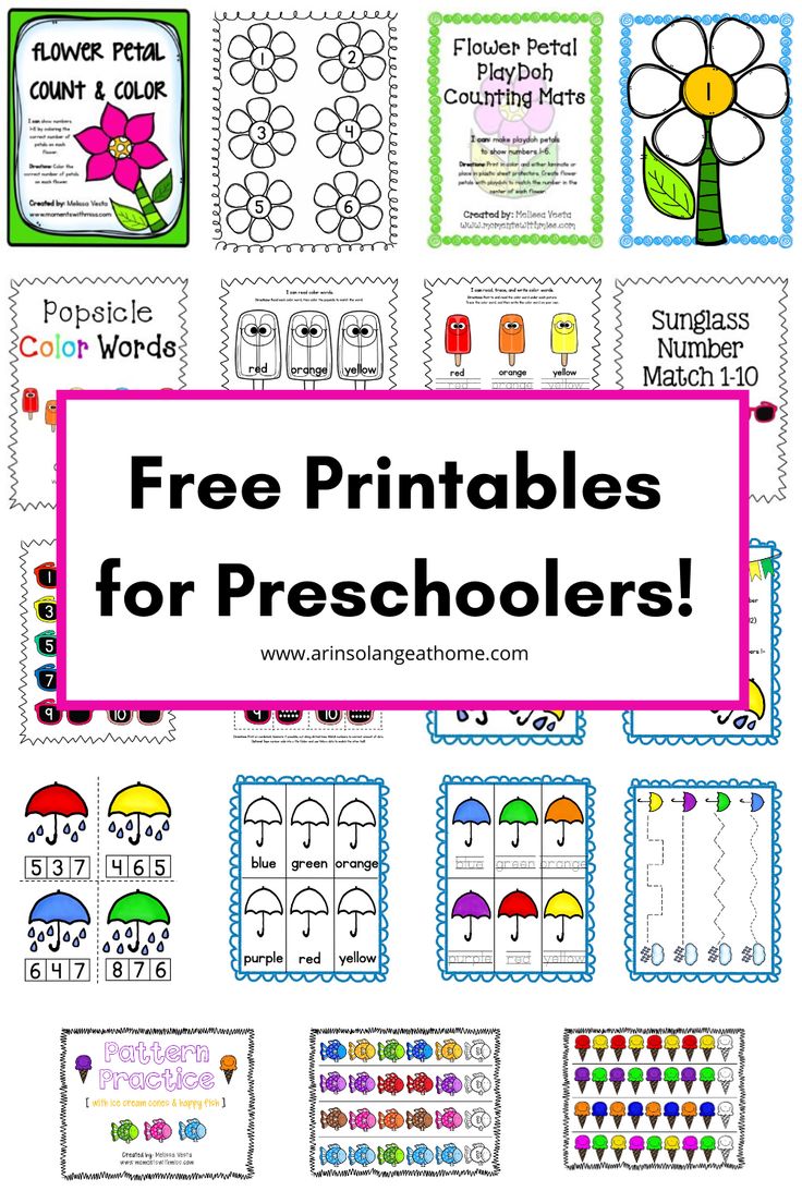 free printables for preschoolers to use in the classroom