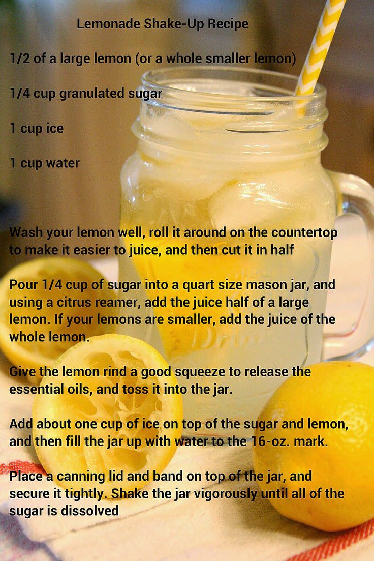 lemonade shake - up recipe with instructions on how to make it in a mason jar