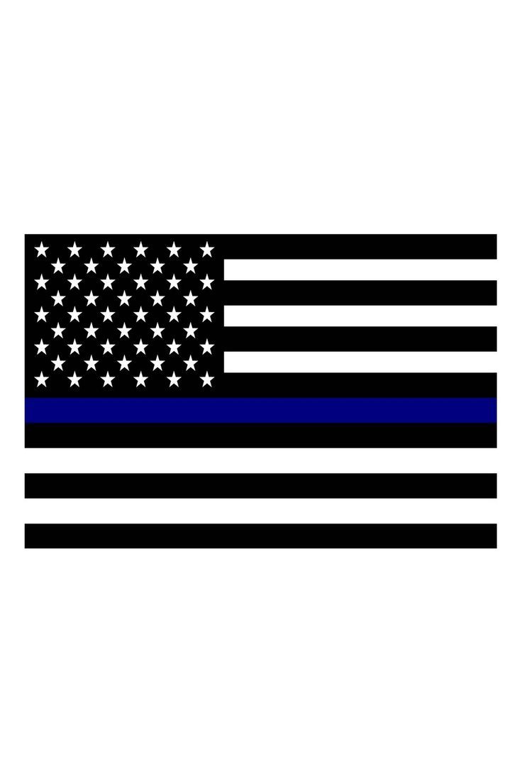 the thin blue line american flag sticker is shown in black and white, with stars on it