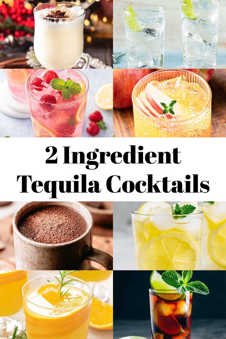 two ingredient tequila cocktails collage with text overlay