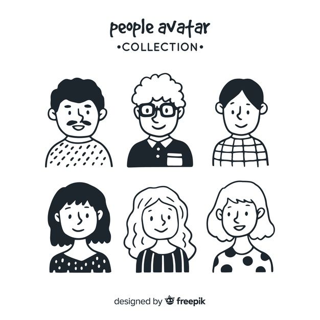 people avatar collection in black and white, with the words people avatar on top of them