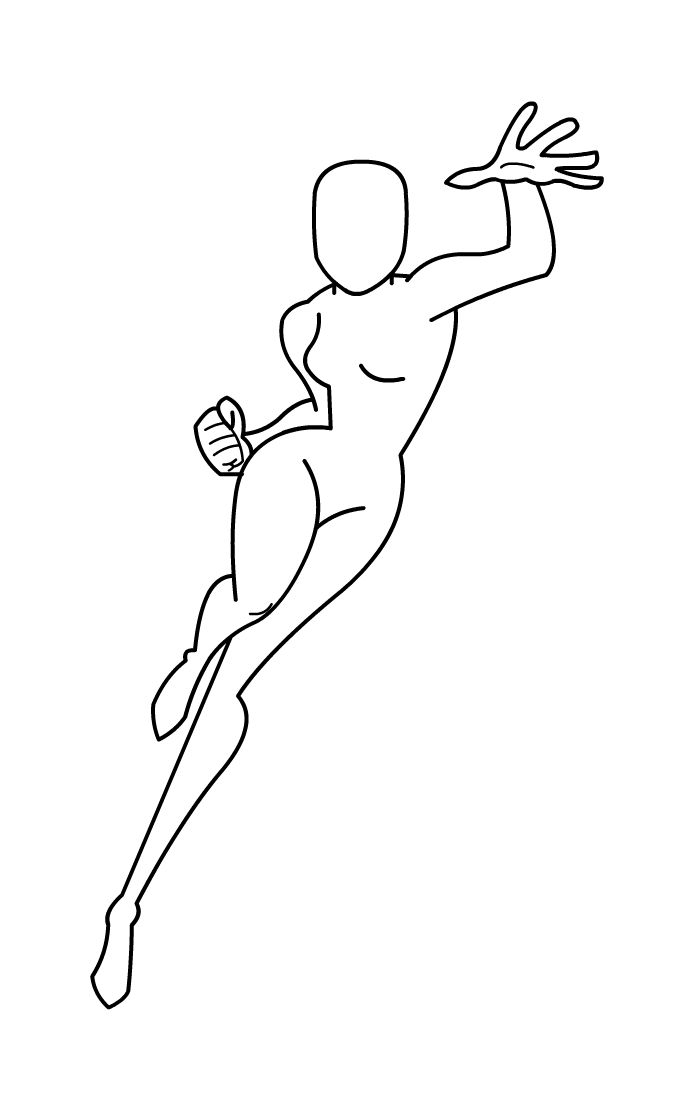 a drawing of a person jumping in the air